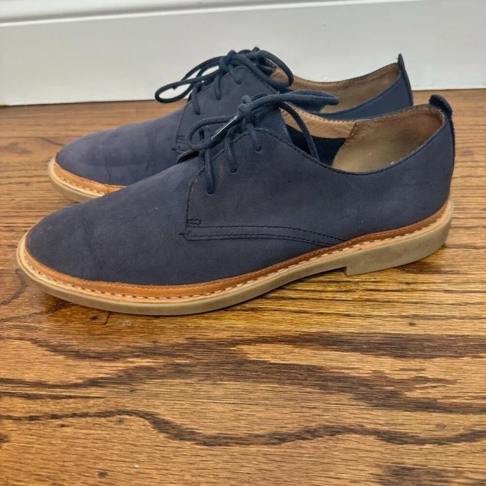 Clarks Clarkdale Derby Dress Shoes‎ Navy Suede Leather Oxford Mens 10